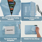 WORKPRO 6 Pack Extra Large Moving Bags with Zippers & Carrying Handles Backpack Straps, Heavy-Duty Storage Tote for Space Saving & Storage, Alternative to Moving Box (Dusty Blue)