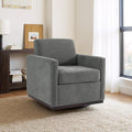 UIXE Swivel Accent Chair, Chenille Upholstered Armchair Comfy Club Chair for Living Room, Mid Century Modern Arm Chair Single Sofa Nook Bedroom Side Reading Seat - Gray