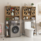 Vabches Over The Toilet Storage Cabinet, Farmhouse Storage Cabinet Over Toilet with Sliding Barn Door，Home Space-Saving Toilet Rack, for Bathroom, Restroom, Laundry
