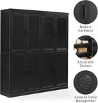 Crosley Furniture Essen 2-Piece Kitchen Pantry Storage Cabinet Set, Living Room, Bathroom, Entryway, Black