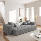 WJShome Modular Sectional Sofa,140inch Cloud Couch Deep Seat Sectional Couches for Living Room,Modern Linen Upholstered Loveseat Couch with Pillow for Home,Gray