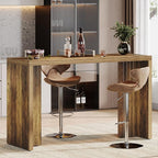 Tribesigns Home Bar Unit, 55.12-Inch Bar Table with a Spacious Tabletop, Modern Freestanding Mini Bar for Home Kitchen, Living Room, Balcony, Basement, Brown