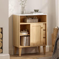 Small Bathroom Floor Cabinet with 3 Drawers Toilet Cabinet with Sliding Door Farmhouse Side Storage Organizer Cabinets with Faux Marble Top for Kitchen, Living Room， Natural Oak