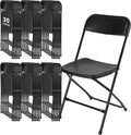 SEALAMB Plastic Folding Chairs 30 Pack, Black Commercial Portable Indoor/Outdoor Chairs for Home Office, Wedding, Events Parties with Steel Frame, 350lbs Capacity (Black-Plastic, 30 Pack)