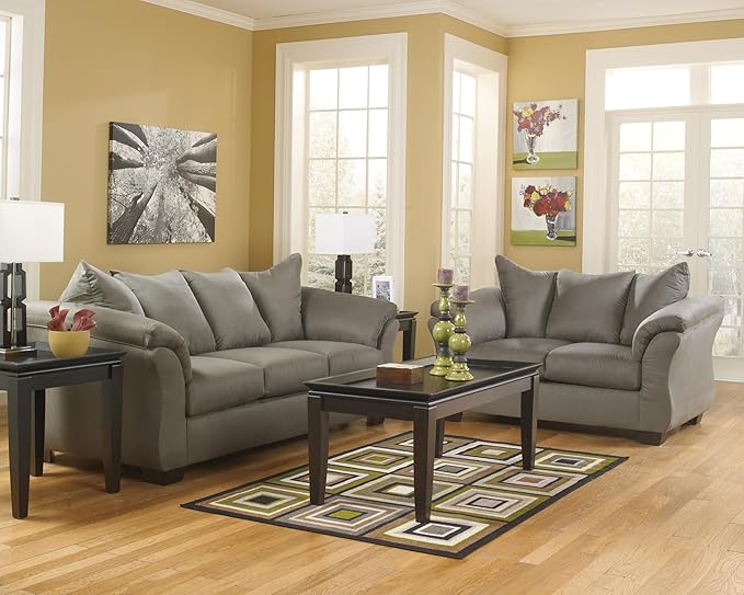 Signature Design by Ashley Darcy Casual Plush Loveseat, Grayish Brown