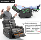 Lazy Boy Recliner Chair, Postoperative Recovery，Retractable 23'' Extra-Long Leg Support Lift Chair Hold up to 400lb，25.5'' Oversized Recliner seat for Big and Tall