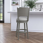 Hillsdale Clarion Wood Swivel Bar Height Stool, Distressed Gray
