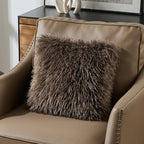 FUTEI Dark Coffee Decorative Throw Pillow Covers 18x18 Inch Set of 2,Soft Cozy Faux Fine Wool Textured Cushion Case,Modern Home Luxury Decor for Couch Bed Living Room