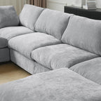 WJShome Cloud Couch Modular Sectional Sofa,100.5" V Shaped Couch, Convertible Wide Seater, 5 Seater for Living Room Set,Covers Washable&Replaceable,Gray