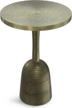 SIMPLIHOME Amalie Metal Side Table in Green Patina, 16-inch Round, 23.5-inch Tall, Vintage-Inspired Cast Aluminum Accent Table for Living Room