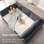 VANOMi Modular Sectional Sofa, Convertible Sofa Couch Modular Sofa with Ottoman, Sectional Sofas for Living Room Small Apartments