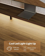 Electric Height Adjustable Standing Desk with Power Outlet and LED Light Strip, Sit to Stand, Ergonomic 48x24 Rising Desk with Memory Presets, Home Office Workstation, Computer Gaming Table, Walnut