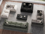 120" Cloud Sectional Couch | Oversize Boneless Couches for Living Room | 4 Seater L-Shape Sofa | Ivory White