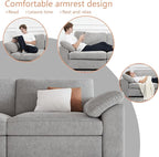 EASE MOOSE Sectional Modular Sofa, Oversized U Shape Sectional Couch Wide Deep seat Sectional Sofa,FSC Certified Comfortable Chenille White Modular Sofa,Detachable and Washable