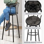 VECELO Bar Stools Set of 4, Swivel Counter Barstools with Backrest, Bar Height Chairs for Dining Room, Kitchen Island, Pub, Easy Assembly, Grey