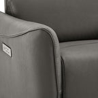 CHITA Power Recliner Chair Swivel Glider, FSC Certified Upholstered Faux Leather Living Room Nursery Reclining Sofa Chair with Lumbar Support, Charcoal