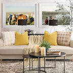 ZWJD Yellow Pillow Covers 20x20 Set of 2 Chenille Throw Pillow Covers with Elegant Design Soft and Luxurious Decorative Throw Pillows for Couch, Bed, and Home Decor