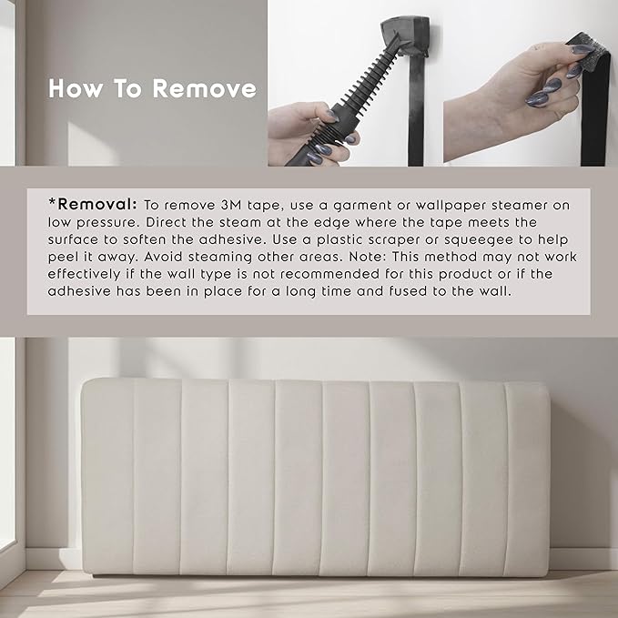 Upholstered King Headboard - Easy Assemble Channel Stitched Headboard King Size Bed - Wall Mounted Headboards with 3D Soundproof Wall Panels Peel & Stick Floating Headboards, Linen