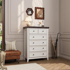 Tall Dresser for Bedroom 6 Drawers Dresser,6 Chest of Drawers Storage Cabinet for Living Room,Filing Cabinet for Home Office