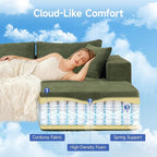 2025 New 108" Cloud Couch Sectional, Modular Sectional Sofa with L-Shaped Chaise, Deep Seat Sectional Modular Couch for Living Room, No Assembly Required (Green, Chaise Ottoman)