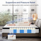 12 Inch Queen Hybrid Mattress – Medium Firm, Memory Foam & Responsive Pocket Springs, Enhanced Edge Support, Motion Isolation, Pressure Relief, Eco-Friendly, Compressed for Easy Setup