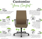 HON Ignition 2.0 Mid Back Task Chair, Spectrum Mesh, Standard Synchro-Tilt Control, Office Chair with Lumbar Support, Height and Width Adjustable Arms, Titanium Frame, Quicksand