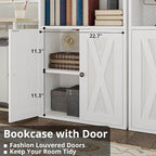 IRONCK Industrial Bookshelves and Bookcases with Doors 11.8 in Depth Set of 2 Floor Standing 5 Shelf Display Storage Shelves Bookcase Home Decor Furniture for Home, Office, Living Room, Bedroom