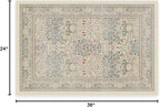 RUGGABLE x Morris & Co Washable Area Rug – Blackthorn Ivory Blue 2x3, Stain-Resistant, Non-Slip – Small Machine Washable Rugs for Living Room, Bedroom, Hallway, Entryway & Bathroom–with Cushioned Pad