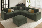 EASE MOOSE Oversized L Shape Sectional Modular Sectional Sofa,Green Extra Large Comfty Cloud Couch，Deep Seat Wide Modular Sofa for Living Room ，Removable Cover