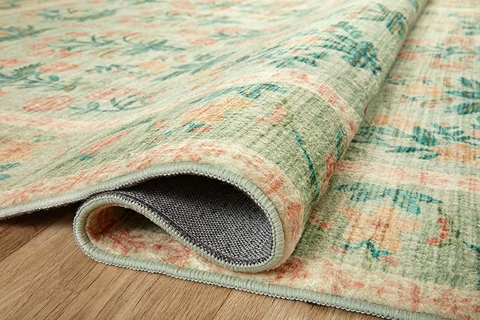 Loloi Rifle Paper Co. Eden Collection EDE-01 Mughal Rose Moss 2'-3" x 3'-9" Accent Rug feat. CloudPile™