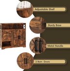 Fameill Farmhouse Storage Cabinet with Drawers and Open Storage,Freestanding Kitchen Pantry with 2 Barn Doors, Floor Cabinet with Adjustable Shelf for Living Room,Brown