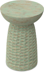 SIMPLIHOME Boyd 13-inch Wide Solid Mango End Table in Green Wash, Contemporary-Style Accent Table for Living Room, Bedroom, or Family Room, Assembled
