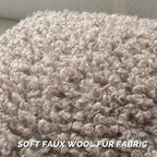 FUTEI Khaki Decorative Throw Pillow Covers 26x26 Inch Set of 2,Soft Fluffy Faux Wool Fur Boucle Textured Euro Pillow Shams,Modern Home Decor for Couch Bed Living Room Office
