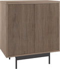 Henn&Hart 28" Fluted Wooden Accent Cabinet, Modern Ribbed Sideboard Buffet Cabinet with 2 Doors and an Adjustable Shelf for Living Room, Dining Room, Bedroom or Entryway, Antiqued Gray Oak