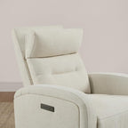 Watson & Whitely Swivel Power Recliner with Adjustable Headrest, Recliner Chairs for Adults, Small Glider Rocker for Living Room, Fabric in Linen