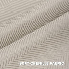 FUTEI Beige Chenille Throw Pillow Covers 26x26 Inch Set of 2,Soft Wide Chevron Textured Euro Pillow Shams,Farmhouse Home Decor for Couch Bed Living Room