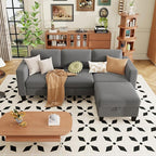 ZeeFu Sectional and Sofa Couches for Living Room - 78'' 3 Seater L-Shaped Modular Couch with Storage Ottoman - Modern Velevt Fabric Upholstered Sofa Set for Small Space Apartment Office
