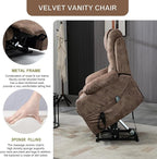 Large Power Lift Recliner Chair Sofa with Massage and Heat for Big and Tall Elderly,Infinite Positions,Dual Motor,Cup Holders,Extended Footrest,Velvet Home Theater Seat