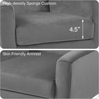 Accent Chair, Mid-Century Modern Velvet Fabric Chairs with Arms for Living Room, Comfy Upholstered Club Single Sofa Armchair for Bedroom Waiting Room with Solid Wood Frame (Velvet Grey, Set of 1)