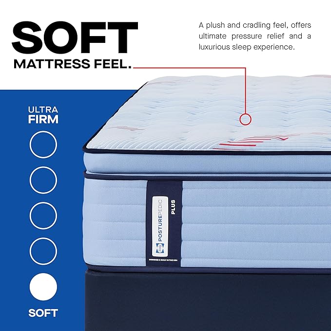 Sealy Posturepedic® Plus Glenshaw 15" Soft Pillowtop Innerspring Mattress - California Twin