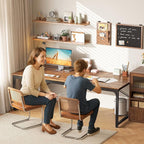 PRAISUN 70.8 X 29.5 Inch Computer Desk with Deeper Desktop, Gaming Office Writing Work Desk for Home Office, Study, Bedroom, Work from Home, Metal Frame, Rustic Brown