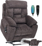 Power Lift Chair Lay Flat Recliner Infinite Position Electric Dual Motor Stand Up Lift Chair with Massage and Heat for Adults,Heavy Duty Recliners with 2 Remote Controls and Two Cup Holders