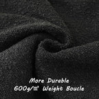 FUTEI Pack of 2 Black Decorative Throw Pillow Covers 24x24 Inch Soft Cozy Solid Boucle Textured European Cushion Case,Modern Home Decor for Couch Bed Living Room