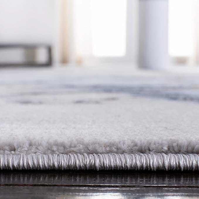SAFAVIEH Craft Collection X-Large Area Rug - 12' x 15', Grey & Blue, Modern Abstract Design, Non-Shedding & Easy Care, Ideal for High Traffic Areas in Living Room, Bedroom (CFT877L)