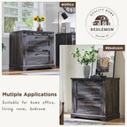 RedLemon File Cabinet with 2 Drawers, Farmhouse 30" Filing Cabinets with Hanging File Folders for A4/Letter/Legal Size Documents,Office Storage Cabinet for Study Room, Living Room (Dark Rustic Oak)