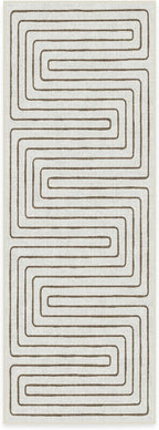 RUGGABLE x Jonathan Adler Machine Washable Modern Runner Rug – Labyrinth Camel/Ivory 2.5x7, Stain-Resistant, Non-Slip – Washable Rug for Hallway, Entryway, Living Room & Kitchen–with Cushioned Pad