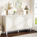 Tribesigns Buffet Cabinet Sideboard with Storage, 59.4-Inch White Storage Cabinet Modern Sideboard Buffet Table with Doors for Living Room Kitchen Dining Room