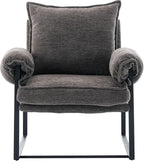 Xifan Modern Comfy Reclining Chair with 6 Angle Adjustable Backrest, Upholstered Accent Chair Fabric Living Room Lounge Chair for Reading Room - Gray, 1PC