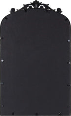 Kate and Laurel Arendahl Traditional Arch Mirror, 19 x 30.75, Antique Black, Baroque Inspired Wall Decor
