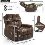 Lazy Boy Recliner Chair, Postoperative Recovery，Retractable 23'' Extra-Long Leg Support Lift Chair Hold up to 400lb，25.5'' Oversized Recliner seat for Big and Tall
